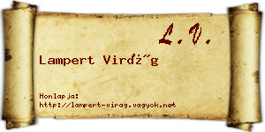 Lampert Virág névjegykártya